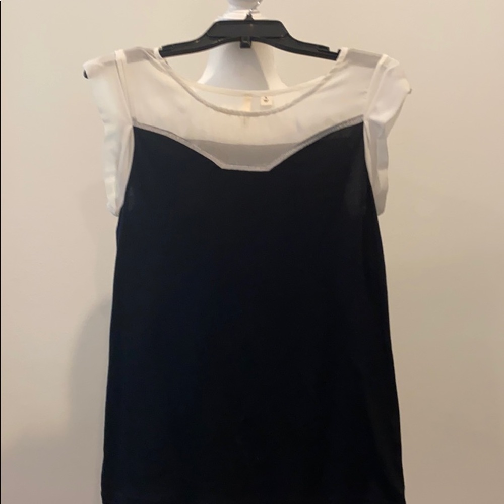 Black and white blouse top